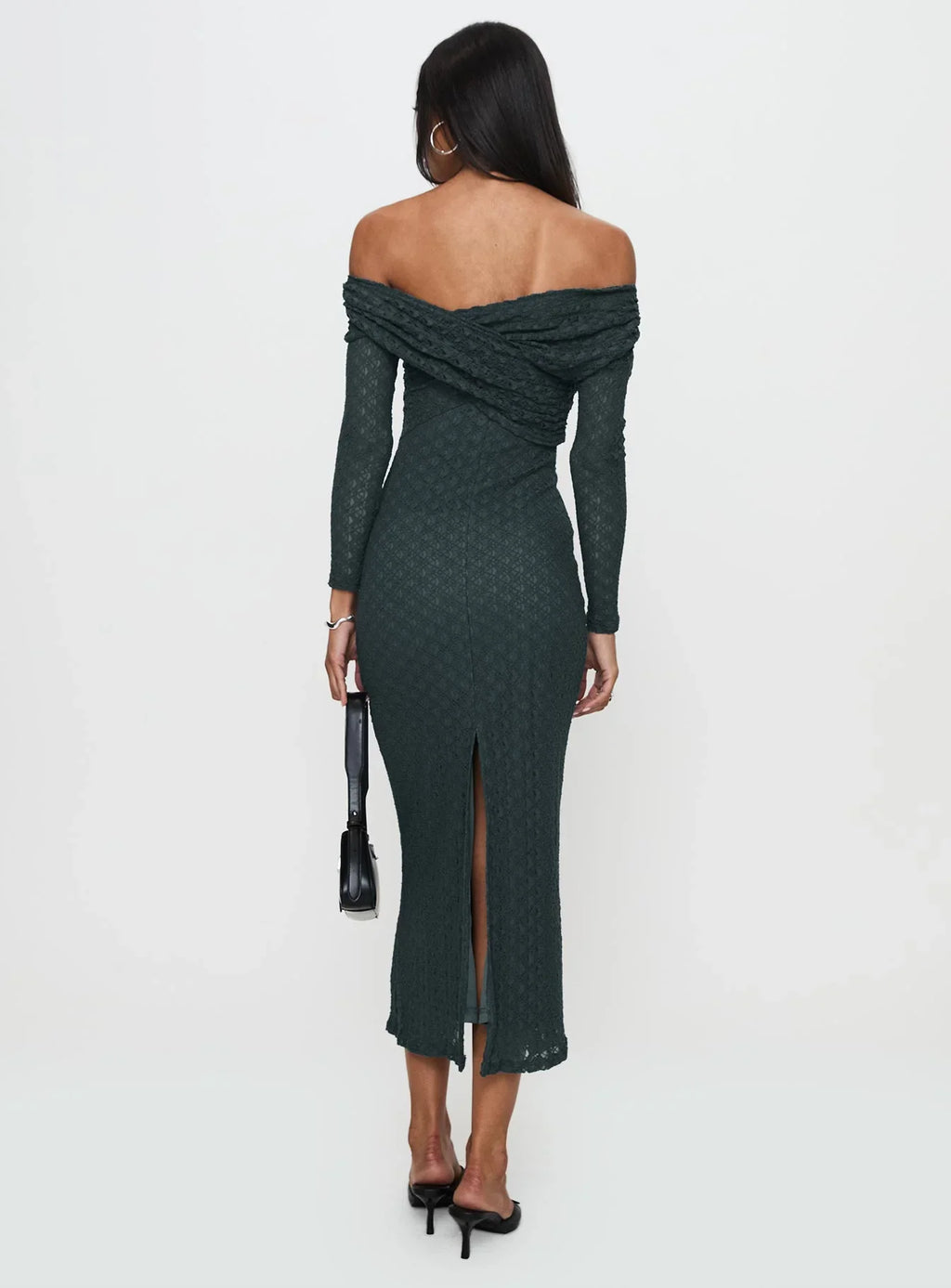 Elexis Off The Shoulder Maxi Dress Blue