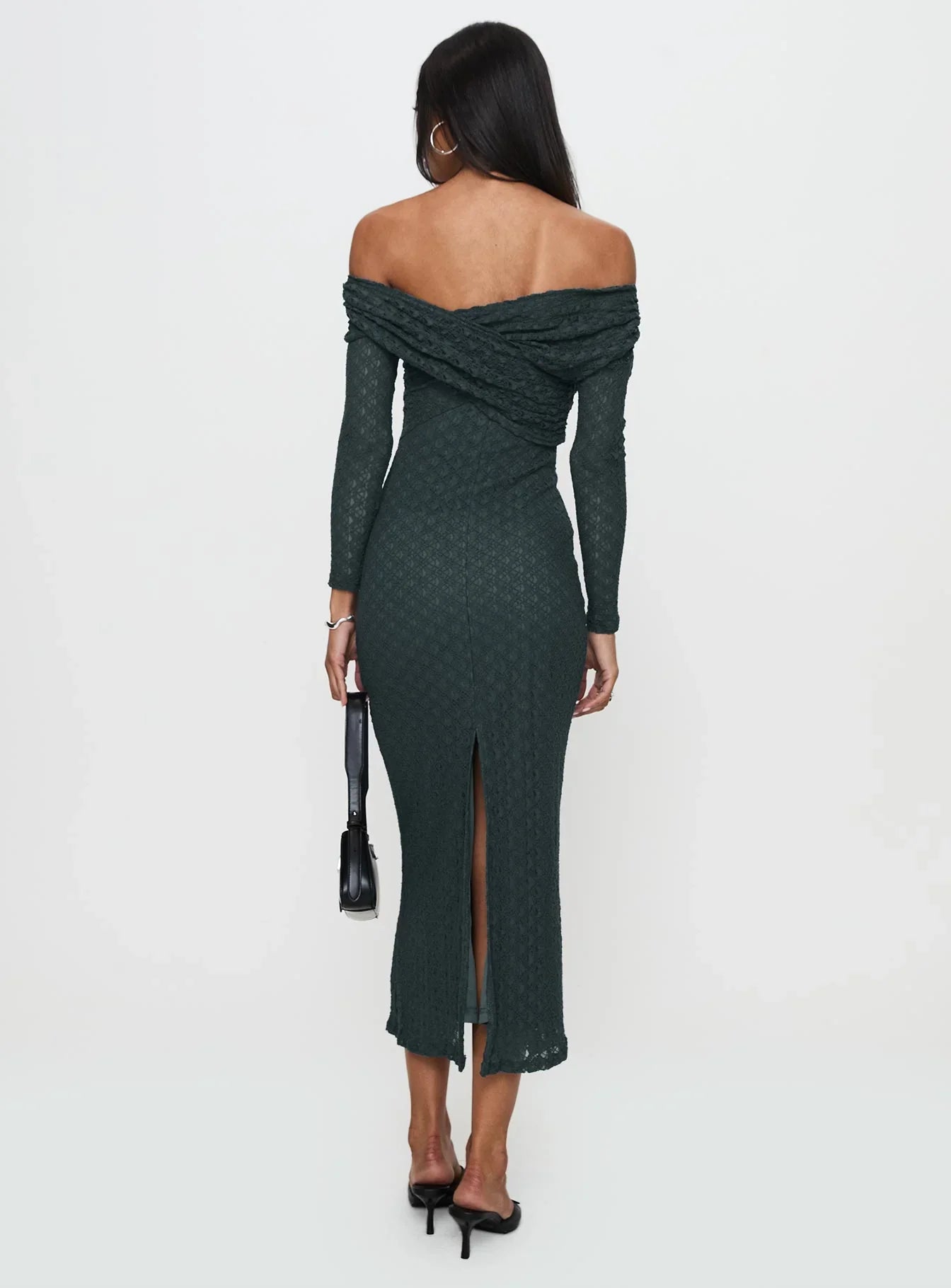 Elexis Off The Shoulder Maxi Dress Blue