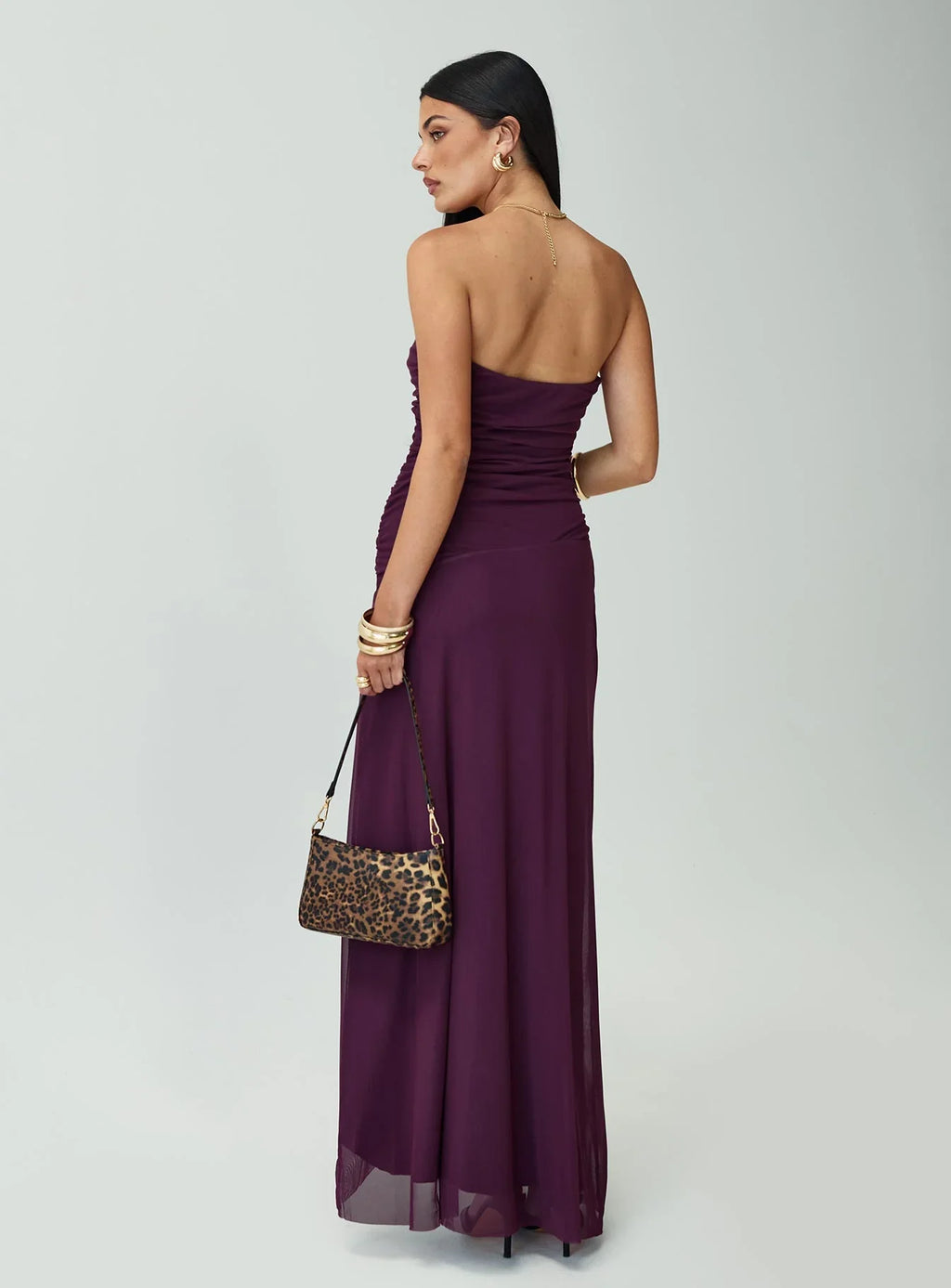 Barbarella Strapless Maxi Dress Purple