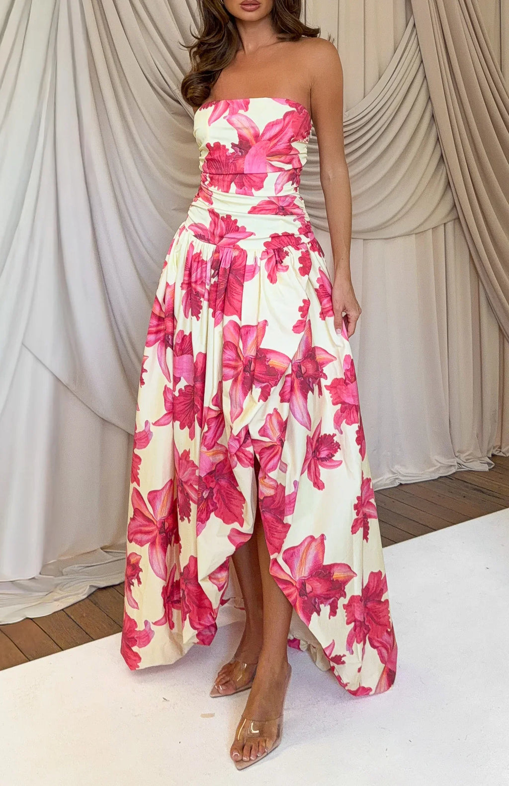 Keep My Promise Strapless Maxi Dress Siena Bloom