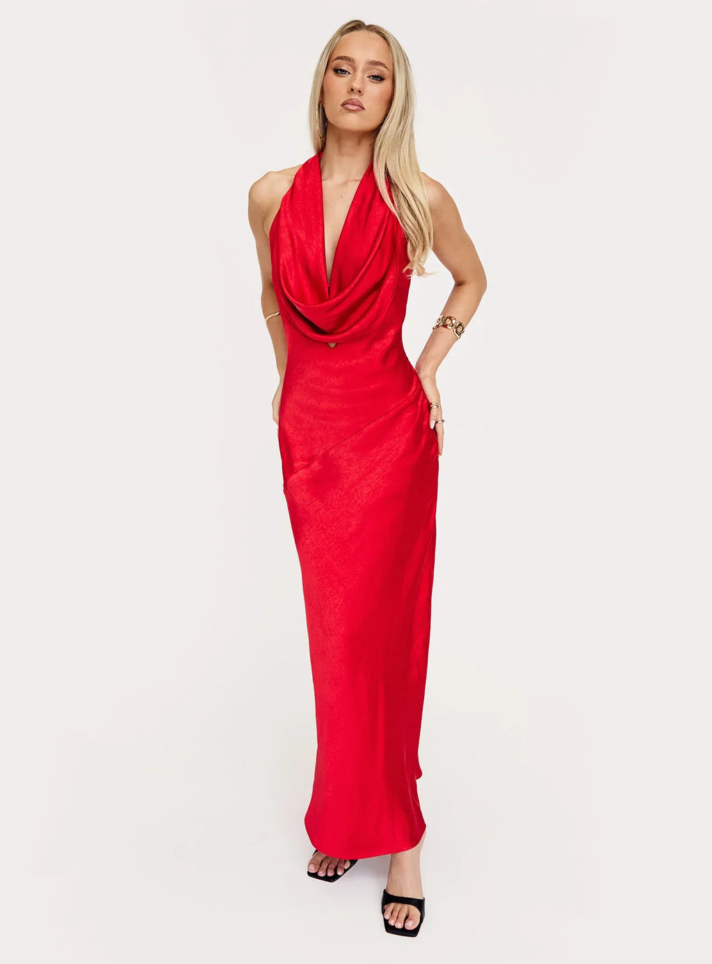 Big Deal Halter Maxi Dress Red