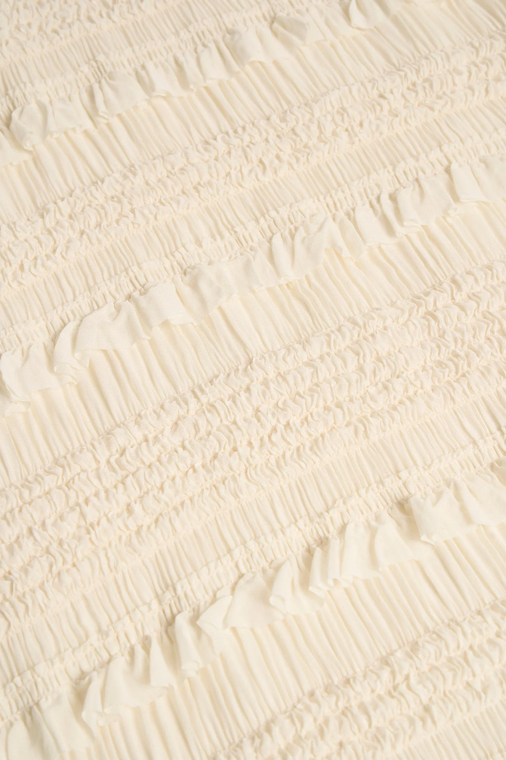 Ruffled High-Neck Backless Top in Ivory