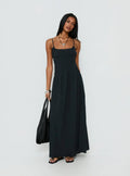 Magnolie Shirred Maxi Dress Charcoal