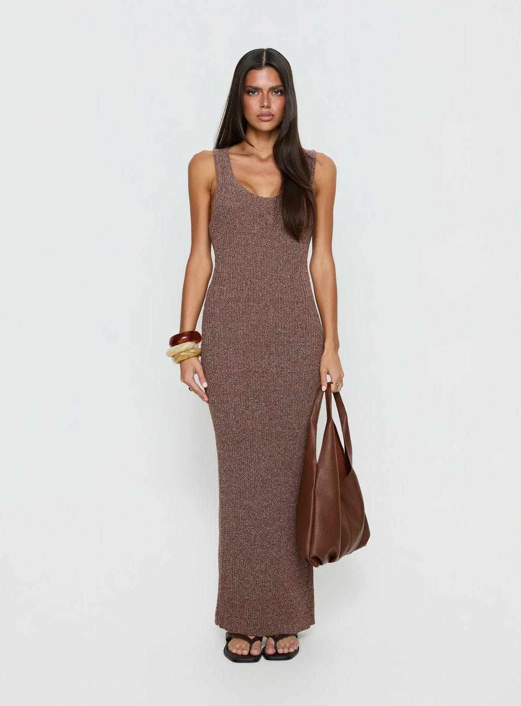 Imirisa Scoop Knit Maxi Dress Mocha