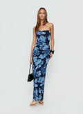 Lanora Strapless Maxi Dress Blue Floral