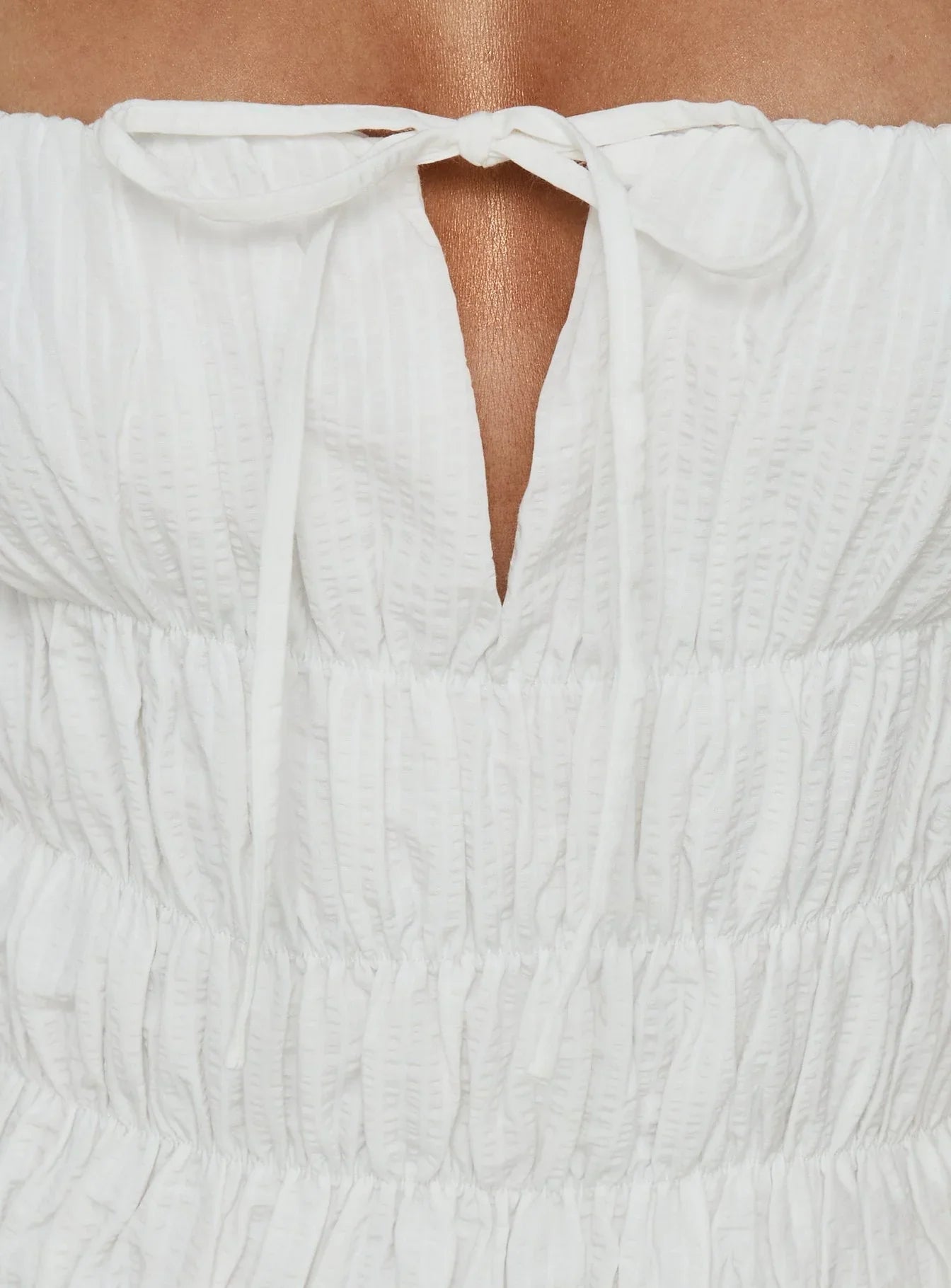 Loralei Shirred Maxi Dress White