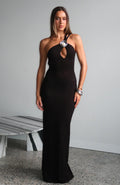 Forever On Vacation Knit Maxi Dress Black
