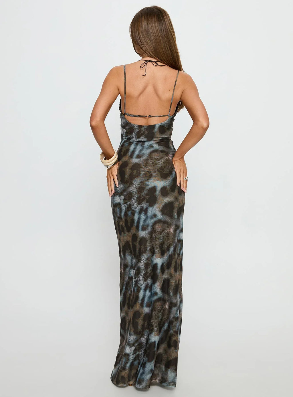 Saphrona V-neck Maxi Dress Leopard