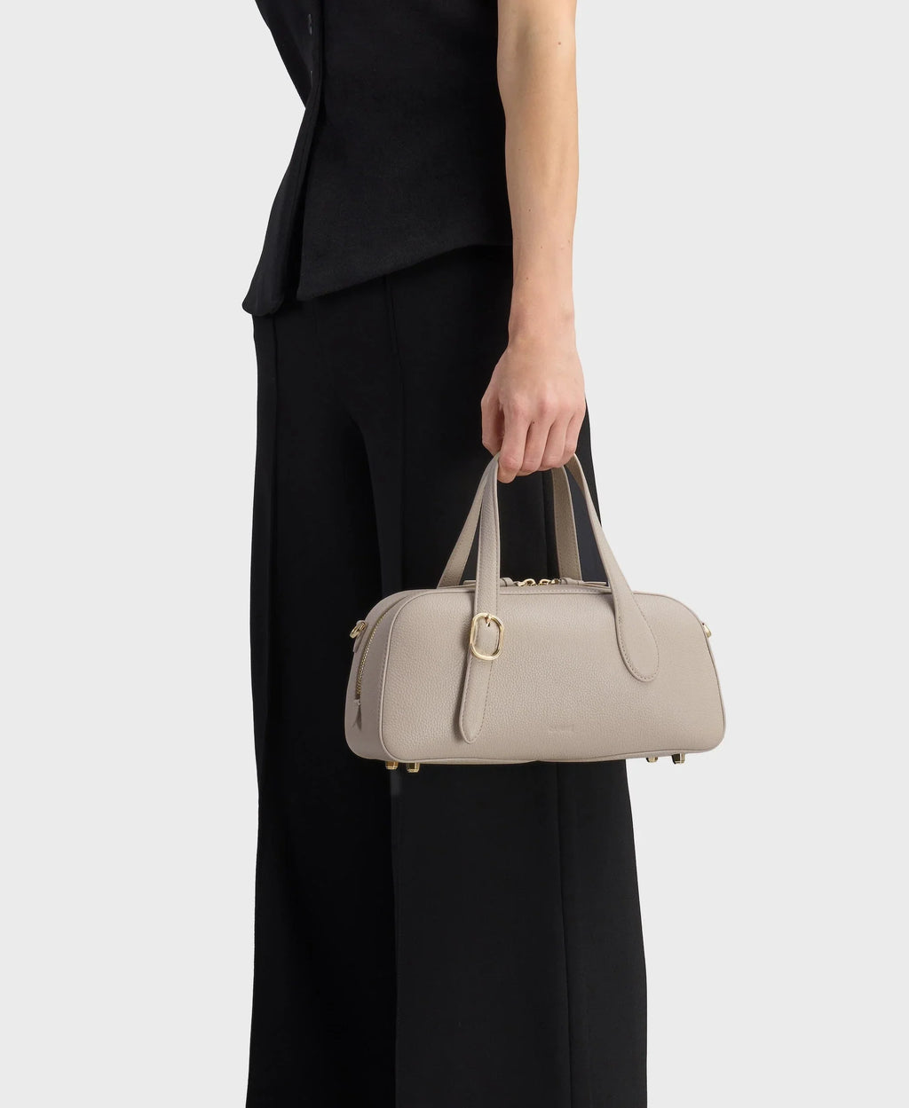 Small Asra Boston Bag - Smoke