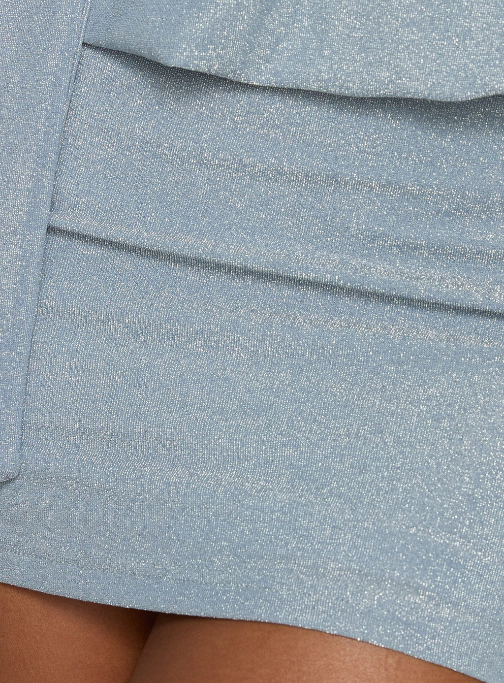 Close Up Sparkle One Shoulder Mini Dress Blue