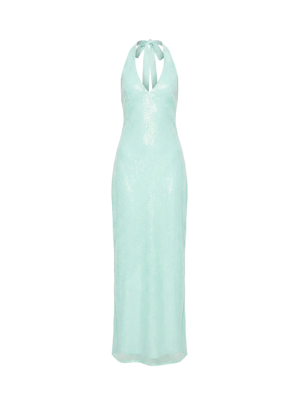 Isanna Halter Sequin Maxi Dress Jelly Mint