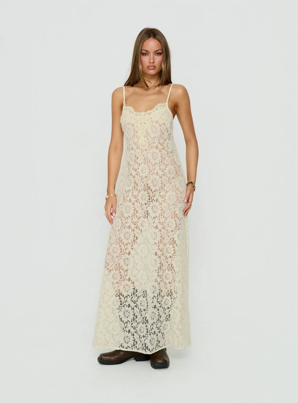 Lovedream Lace Maxi Dress Yellow