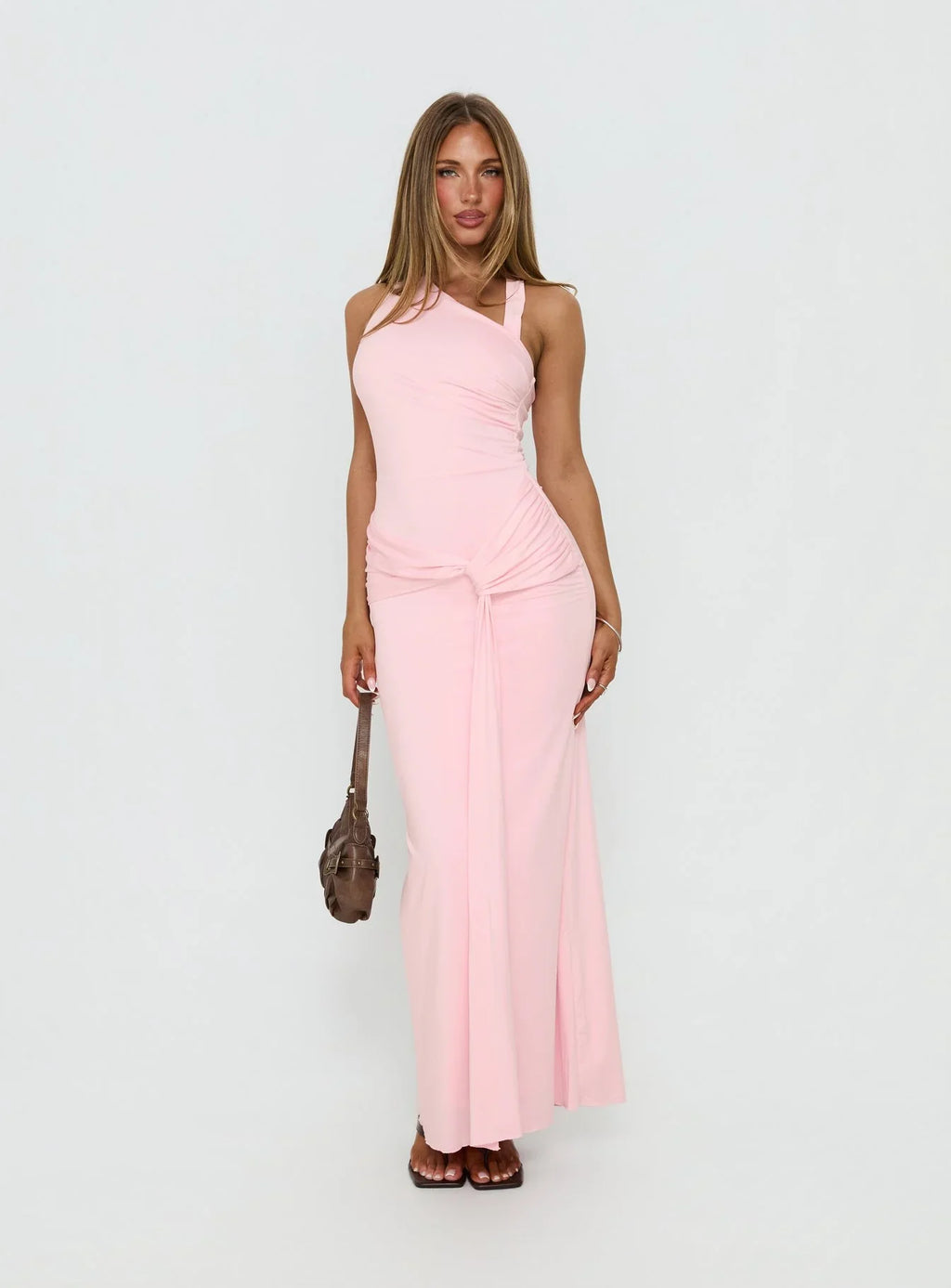 Ivetta Ruched Maxi Dress Pink