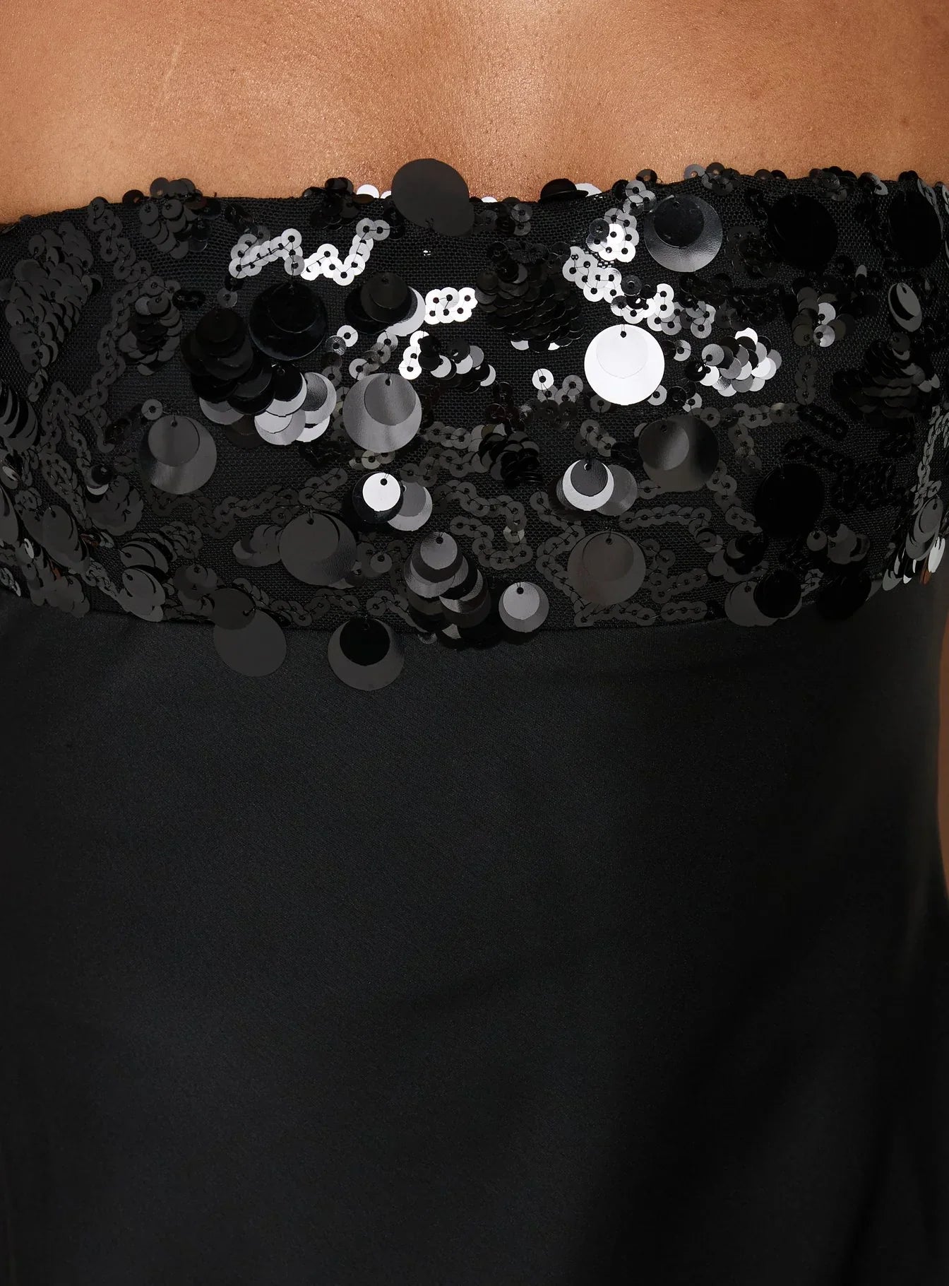 Kaylanie Strapless Sequin Mini Dress Black