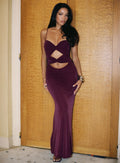 Amilya Cut Out Maxi Dress Plum