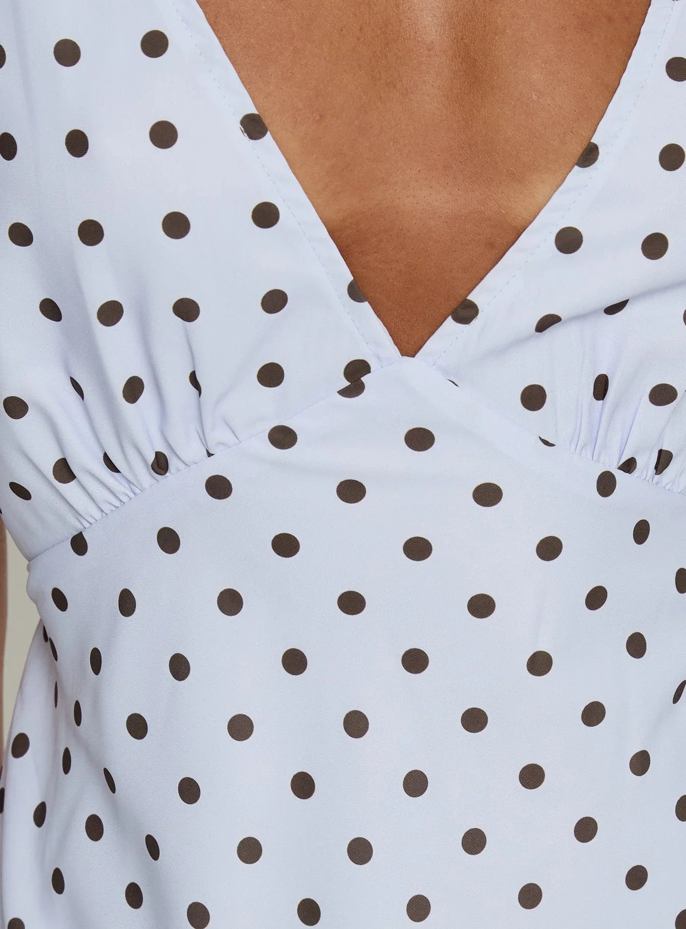 Nellie Mini Dress Blue / Brown Polka Dot