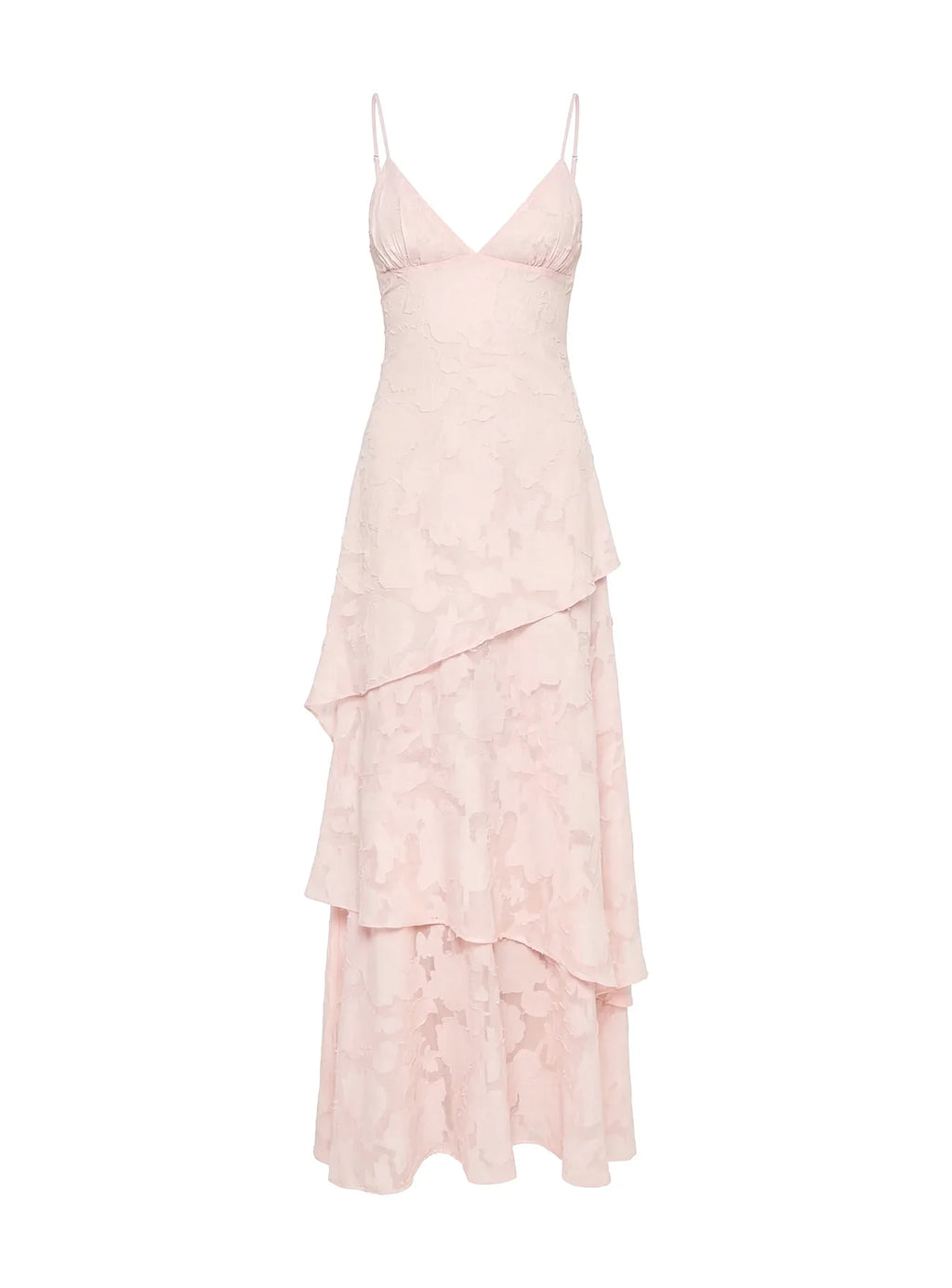Lyricah Tiered Tie Back Maxi Dress Pink