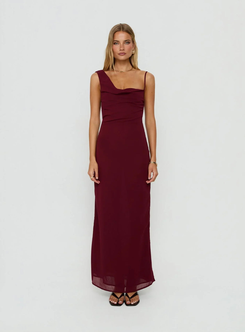 Laurisa Draped Maxi Dress Wine