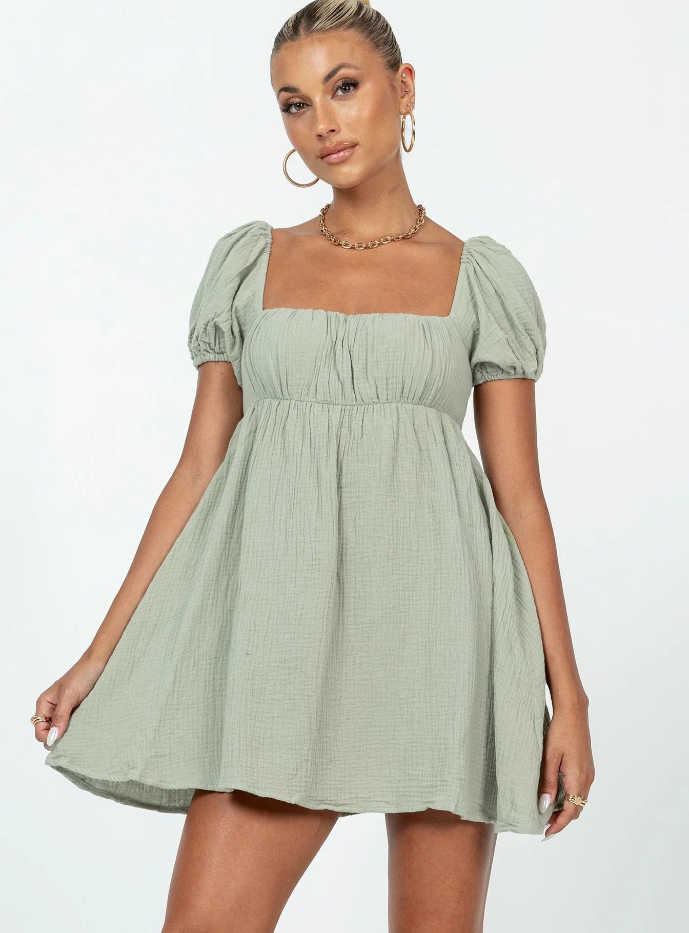 Let's Dance Mini Dress Sage