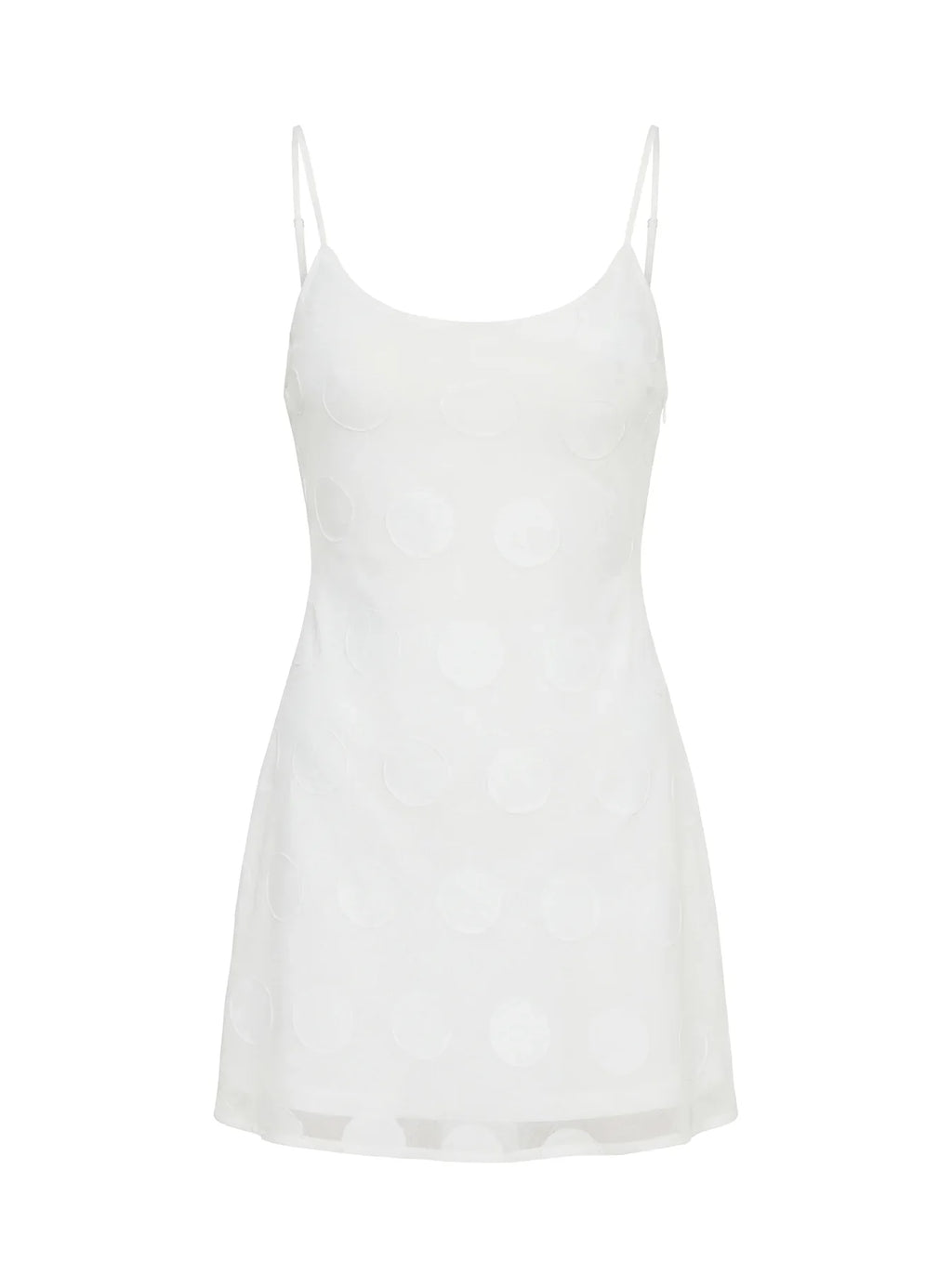 Lissie Scoop Mini Dress White Polka Dot
