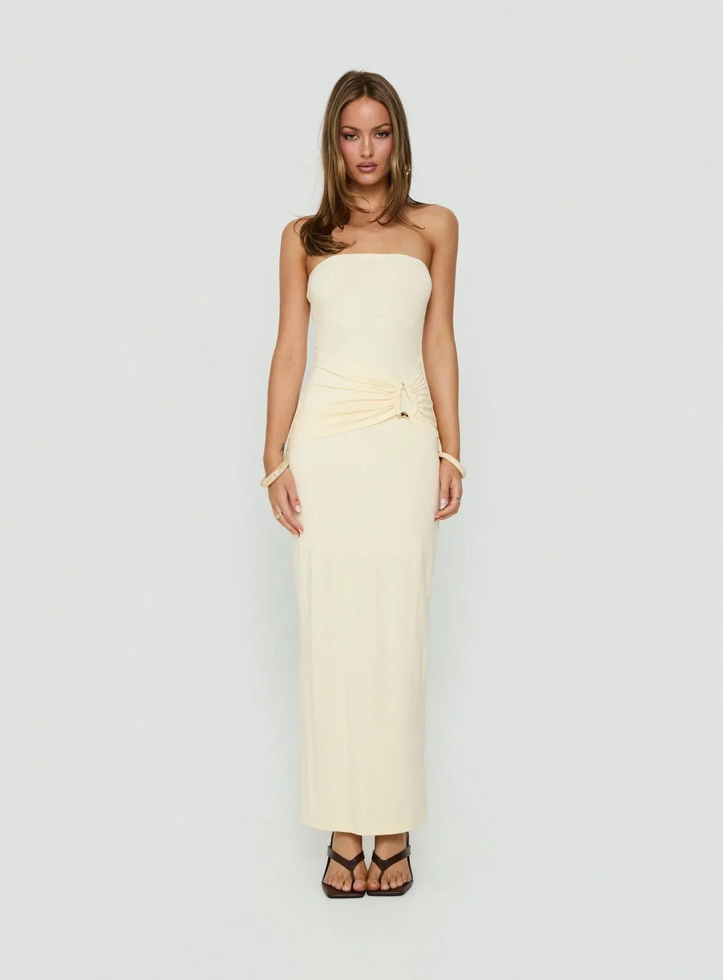 Signature Move Strapless Maxi Dress Butter Yellow