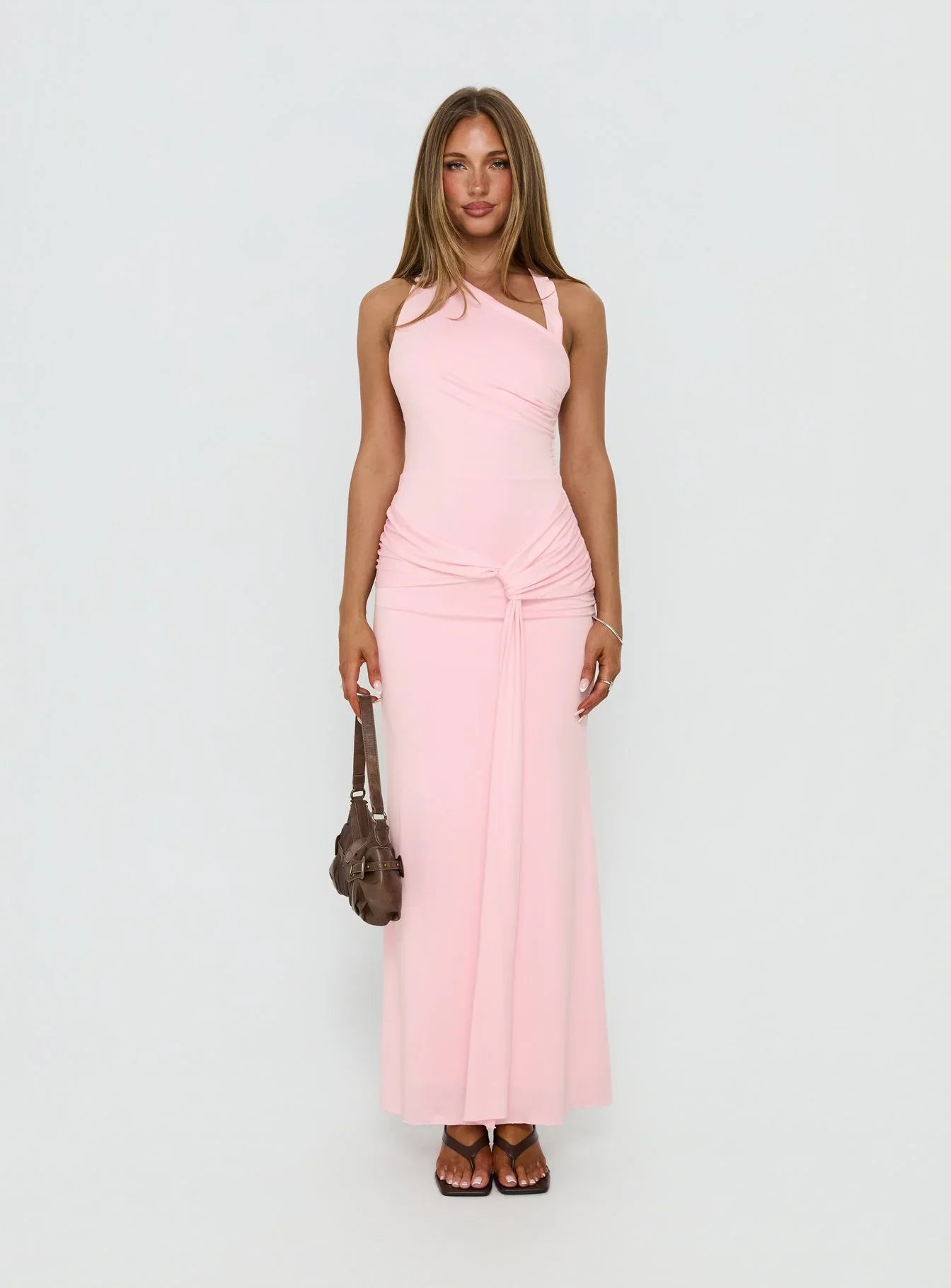 Ivetta Ruched Maxi Dress Pink