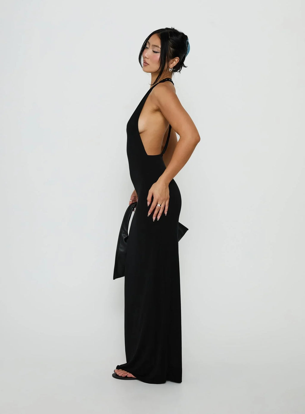 Ascenza Studded Racerback Maxi Dress Black