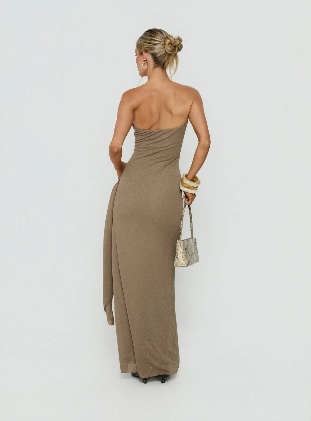 Analeah Strapless Maxi Dress Brown