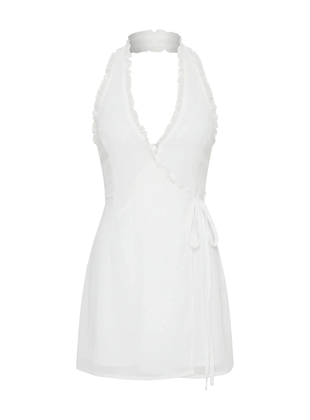 Taija Wrap Mini Dress White