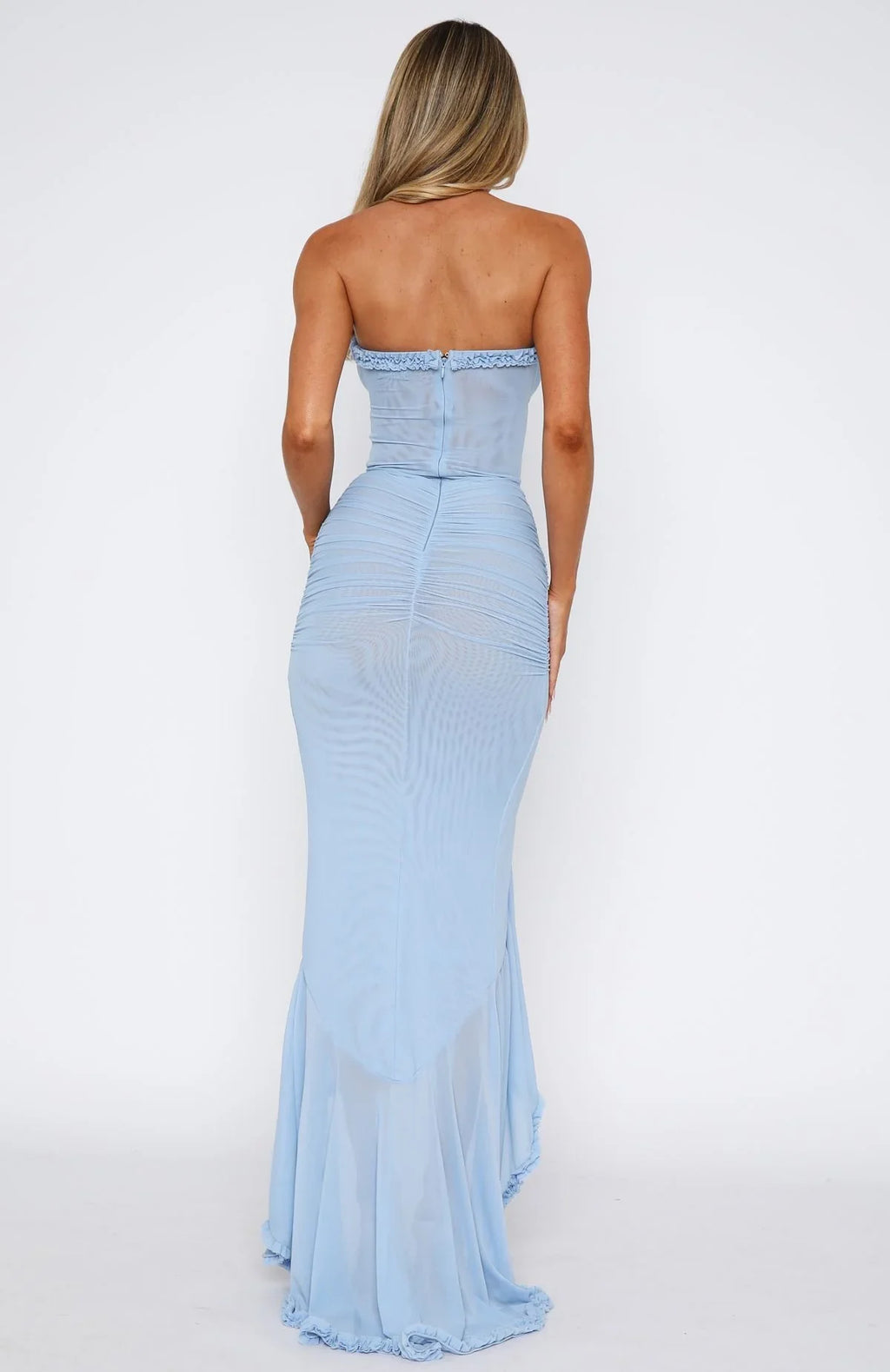 Still Got It Mesh Maxi Dress Sky Blue